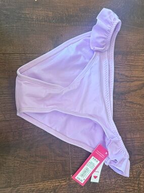Xhilaration Lilac Swim Bottoms with Ruffle Trim